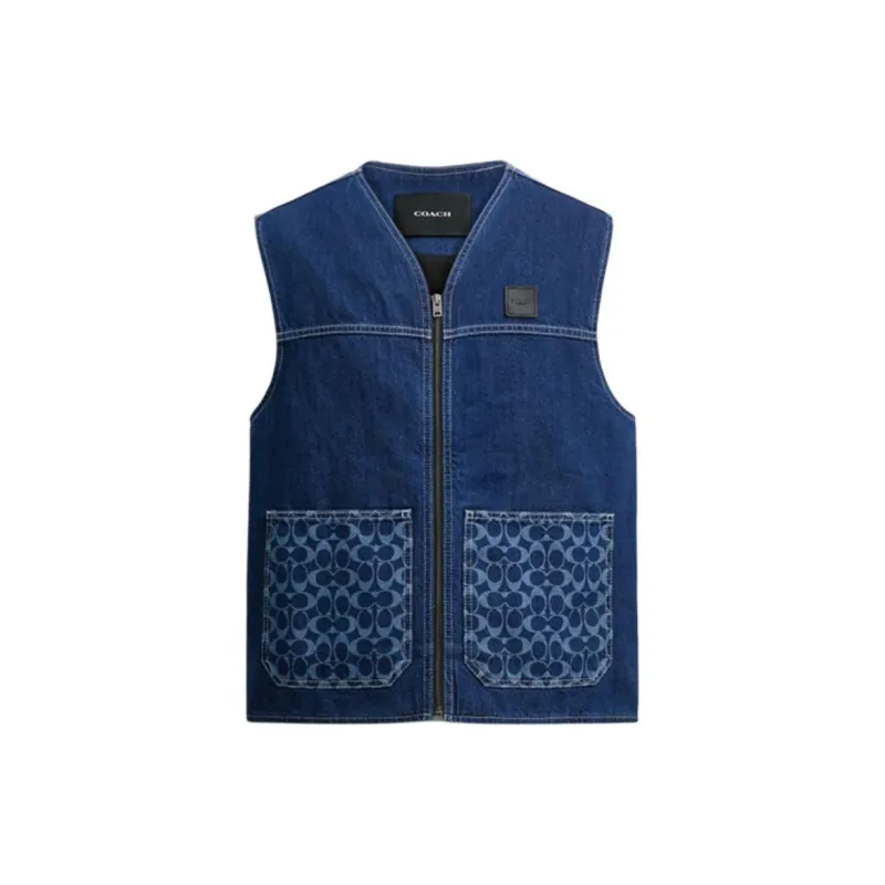 COACH SS25 Vest Men's Dark Color Washed-0