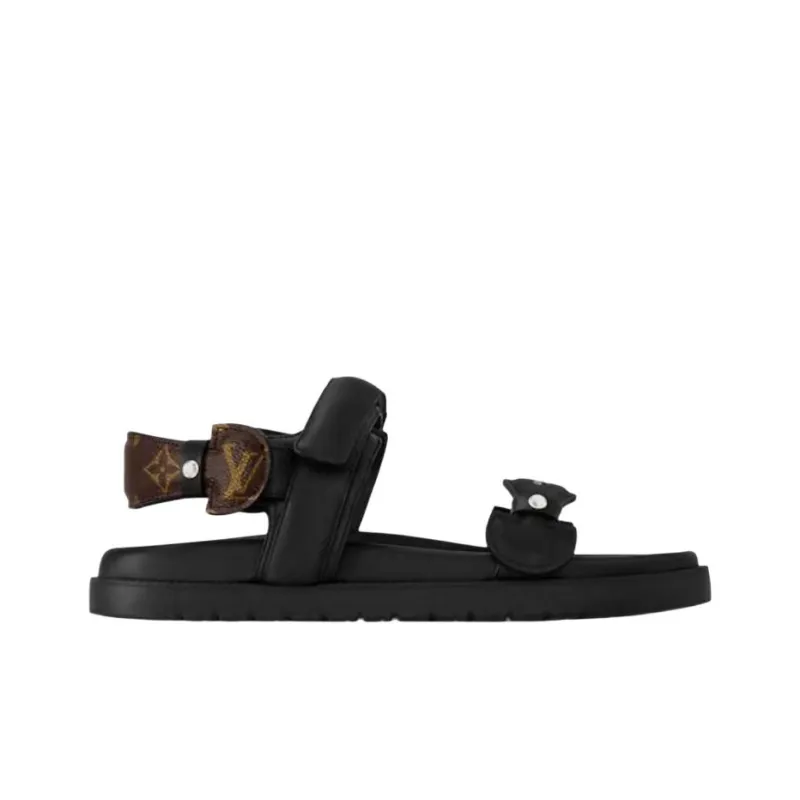 LOUIS VUITTON Sunset Comfort Strap Sandals Women's Black-1