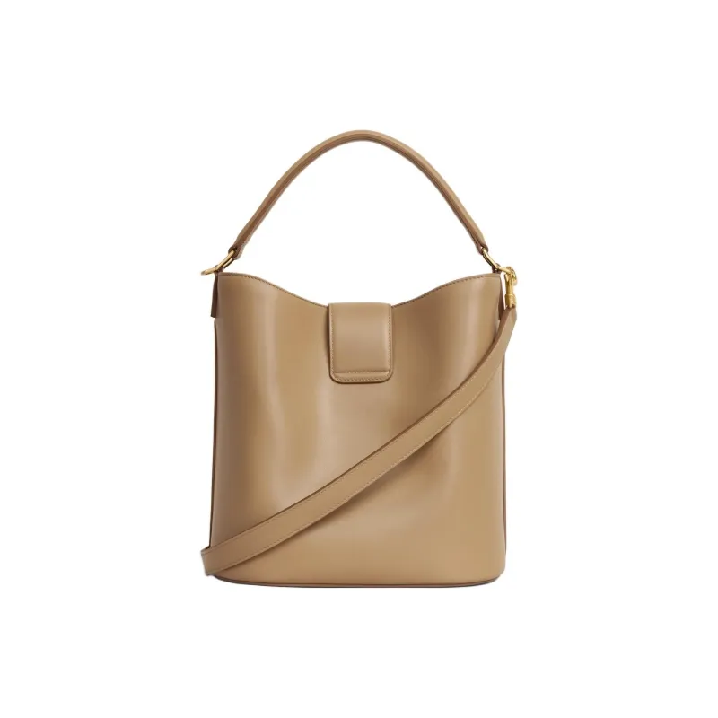 CELINE Calfskin Shoulder Bag Crossbody Bag Handbag Medium Size Women's Smoky Brown-3