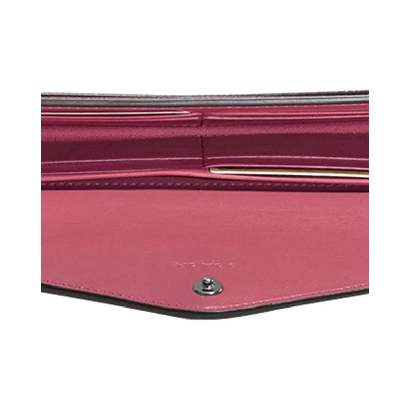 COACH Soft Wallet Soft Leather Clutches Wallets Medium Size Women's Pink Multicolor-4