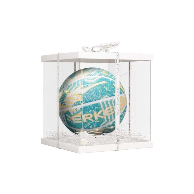Erke Chinese Style Collection Rubber Basketball Cyan Size 7 Training Unisex-8