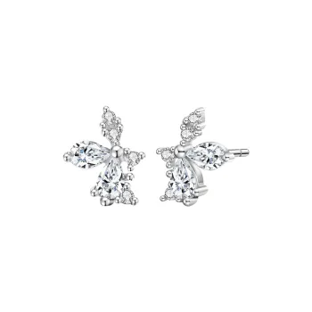 Lao Feng Xiang S999 Fine Silver Stud Earrings Women's