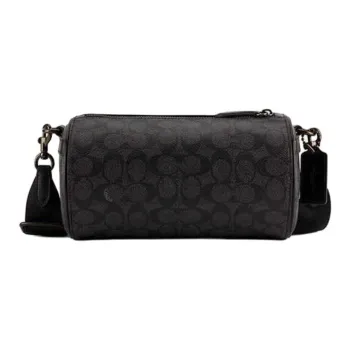 COACH Barrel Artificial Leather Crossbody Bag, Shoulder Bag Trumpets Men's Charcoal Gray