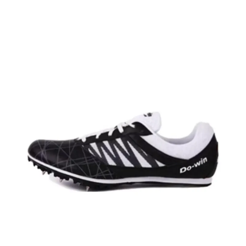 DO WIN Slip Resistant Low Top Running Shoes Unisex Black White-0