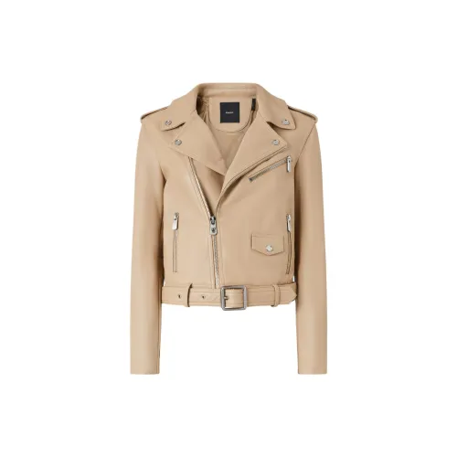 PINKO Zip Up Belted Biker Jacket