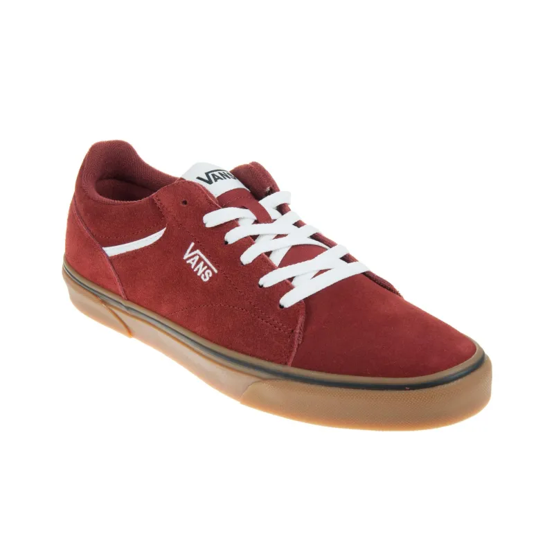 Vans Seldan Anti-Slip Wear-Resistant Low-Top Skateboard Shoes Men's Red-2