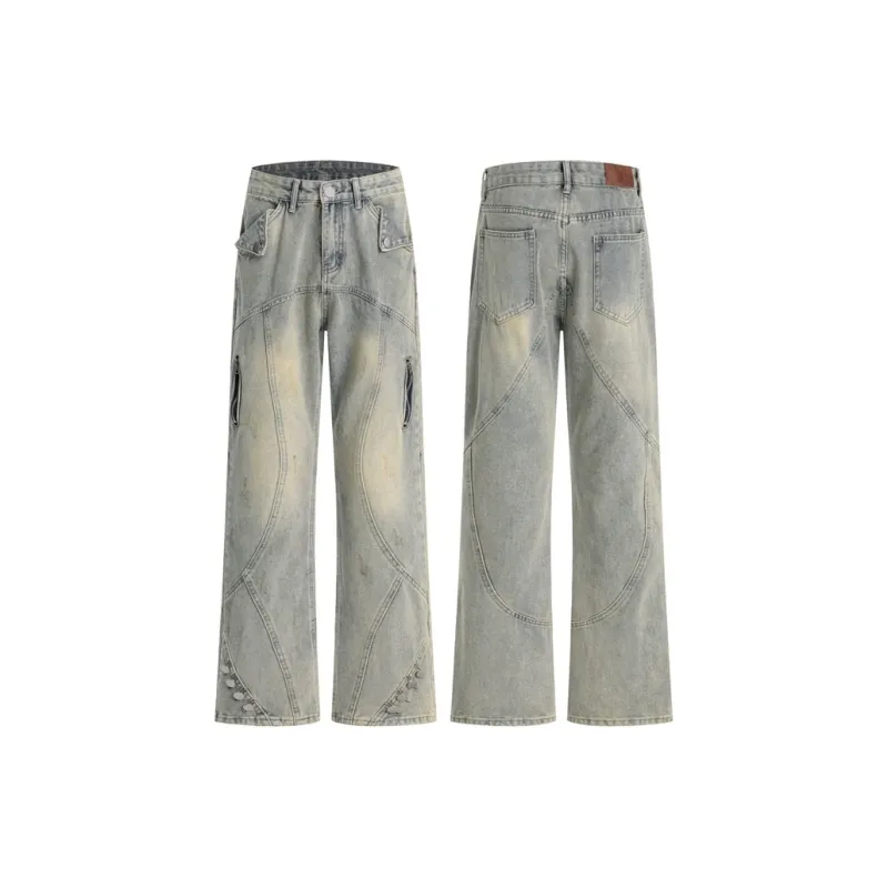 PANDA ADEVIL Jeans Unisex Yellow Mud Blue-4