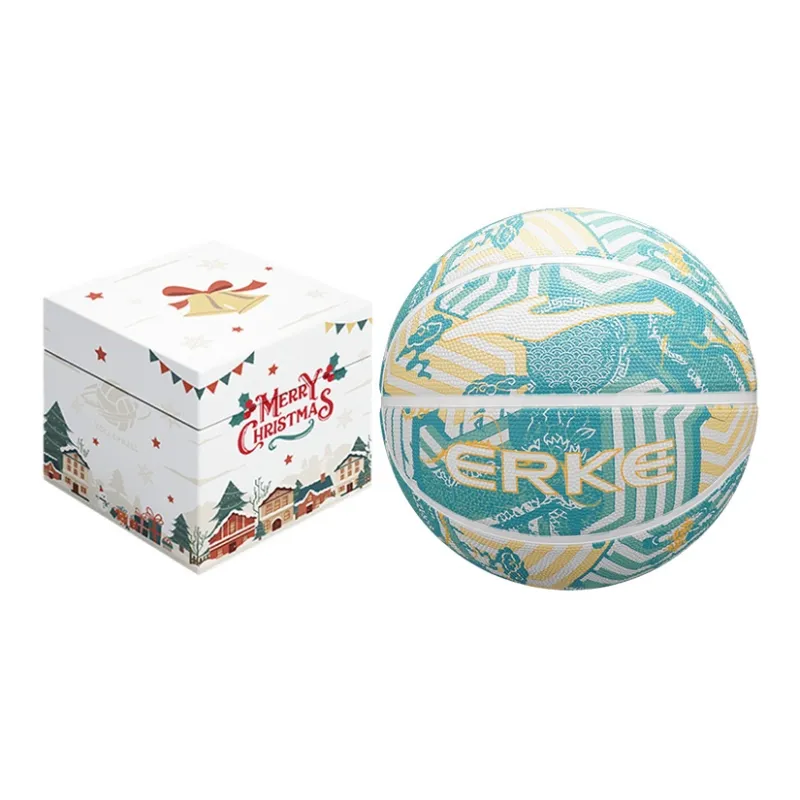 Erke Chinese Style Collection Rubber Basketball Cyan Size 7 Training Unisex-12