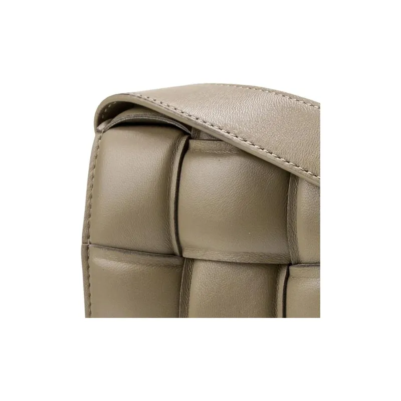 Bottega Veneta Lambskin Shoulder Bag Crossbody Bag Women's Umber-3