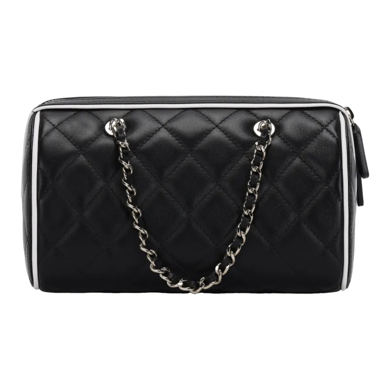 CHANEL Lambskin Crossbody Bag, Shoulder Bag Trumpets Women's Black-2