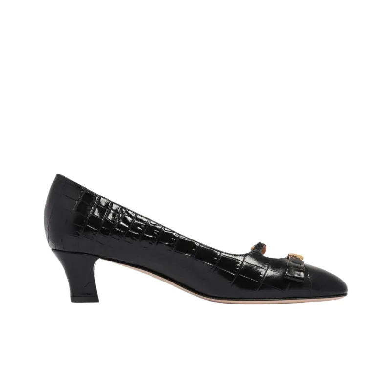 Valentino Bowow Chunky Heel High Heels Women's Black-1