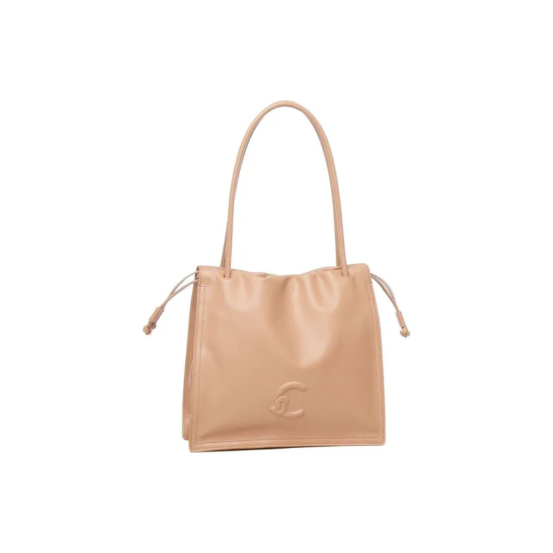 COCCINELLE Logo Embossed Drawstring Tote Bag-1