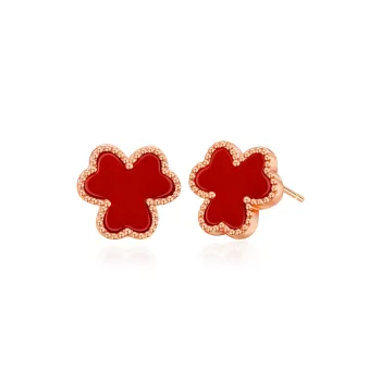 Lao Feng Xiang Agate Stud Earrings Women's