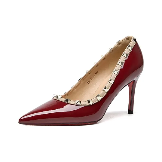 PINWEISHIDU High Heels Women's Black/Nude/Pink/Red-5