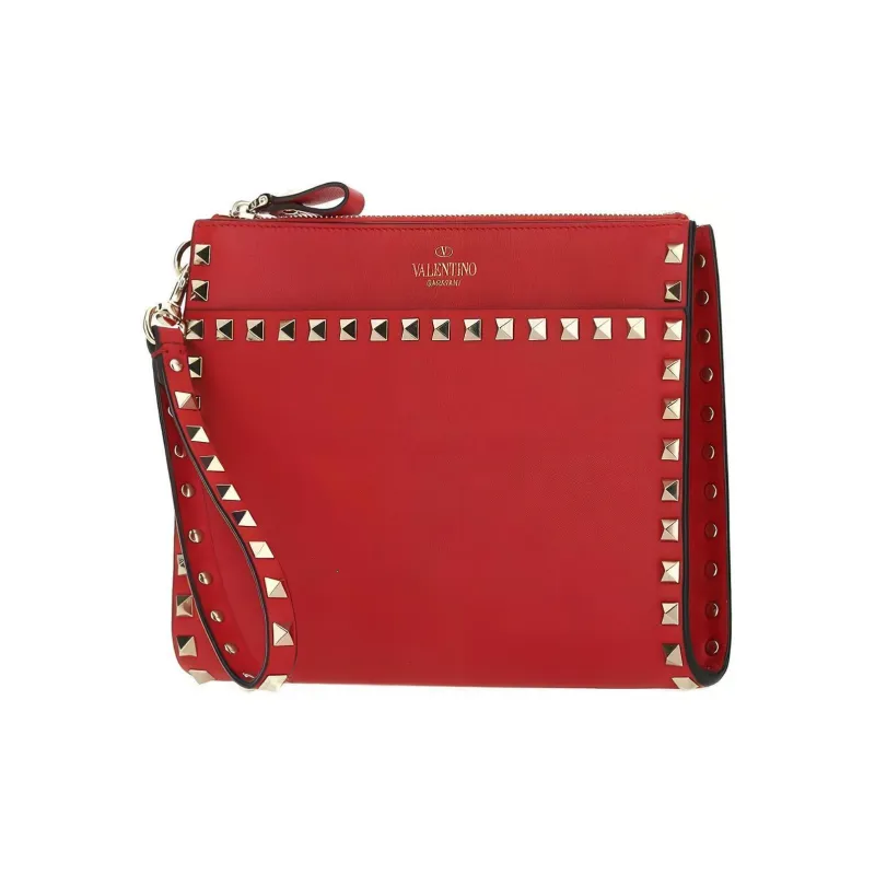Valentino Leather Clutch Women's Red-1