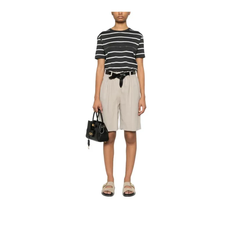 Brunello Cucinelli Stripe Detailed Crewneck T Shirt-1