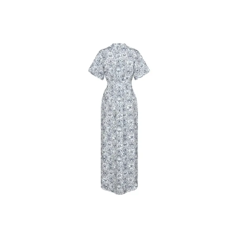 DIOR Short Sleeved Dress Women's Blue-1