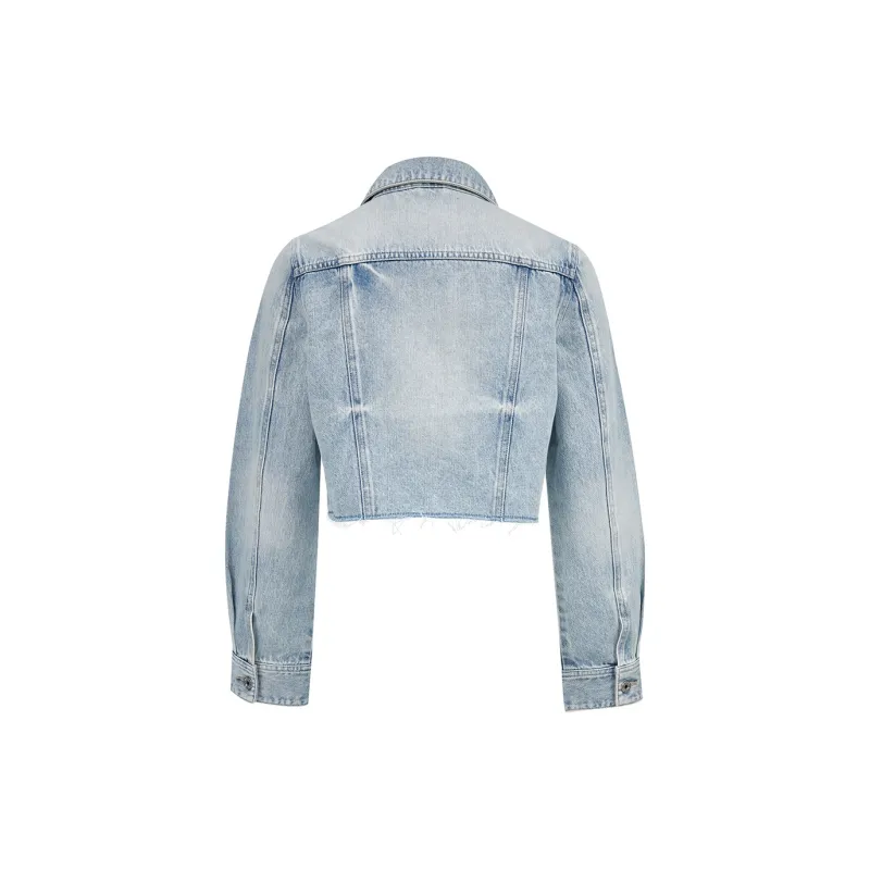 ONLY Denim Jacket Women's Washed Denim Blue-1