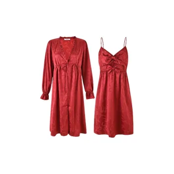 MY BODY Bath Robes Women's Auspicious Red