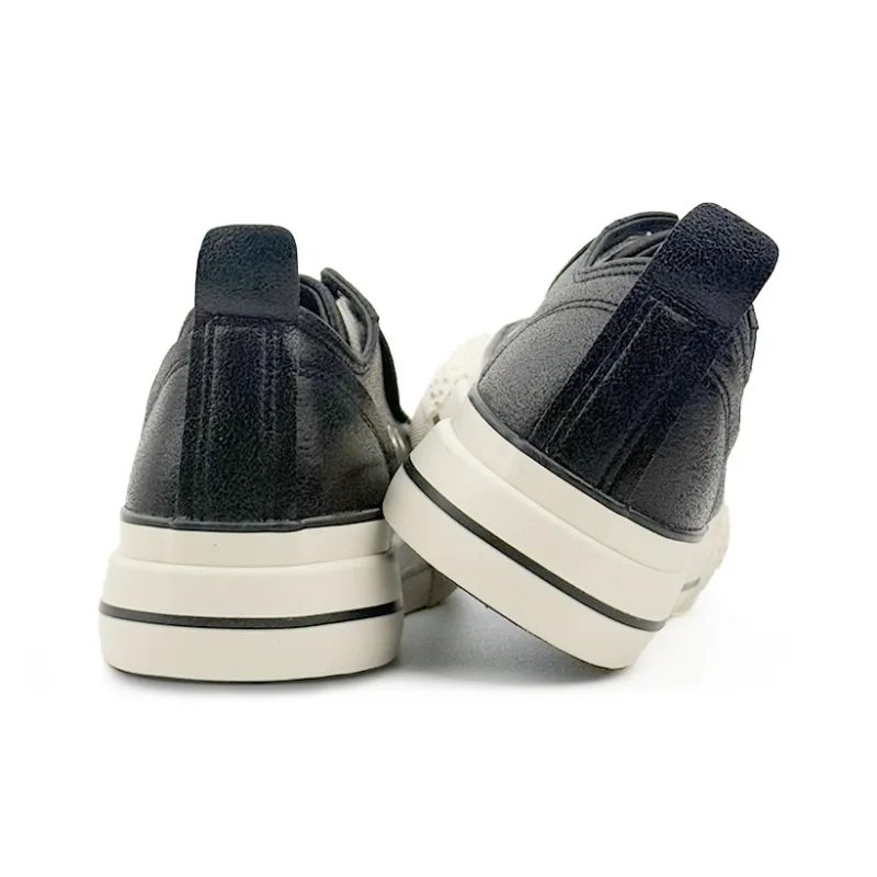 Mengsai Wear resistant, Lightweight, Breathable, And Non slip. Low Top Skateboard Shoes Men's Black-3