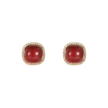 Rhymes Gold Plated Copper Stud Earrings Women's