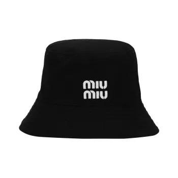 MIU MIU Polyester Bucket Hats Unisex Black