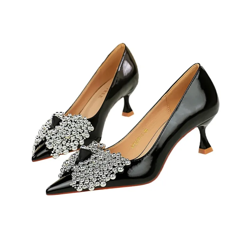 QITUMAUL High Heels Women's Black-2