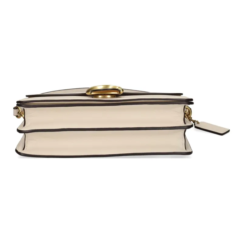 COACH Tabby Grained Leather Shoulder Bag Medium Size Women's Chalk White-5