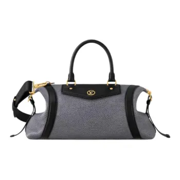 LOUIS VUITTON BIKER Sheepskin One Shoulder Handbags Medium Size Women's Denim Dark Gray