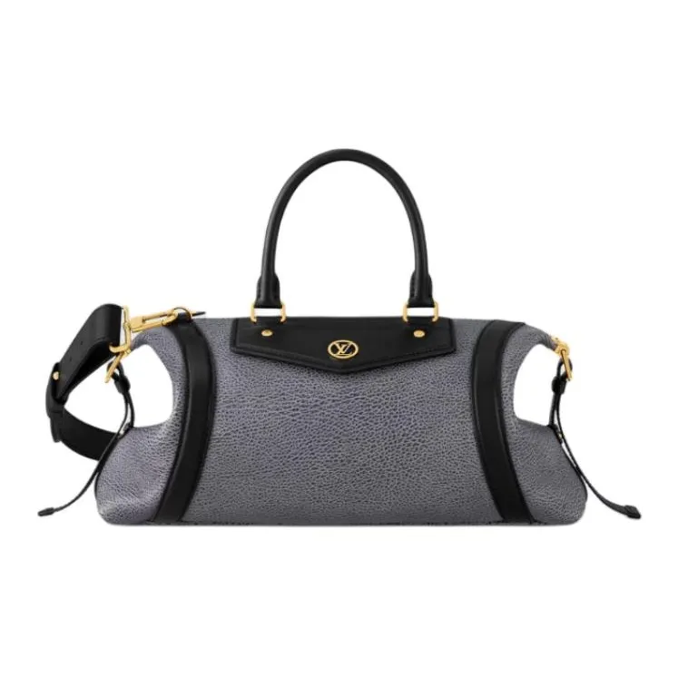 LOUIS VUITTON BIKER Sheepskin One Shoulder Handbags Medium Size Women's Denim Dark Gray-0