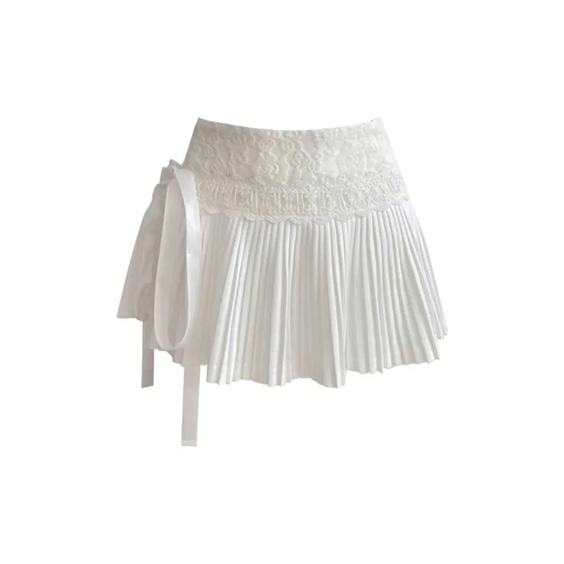 POPO.INFO Casual Short Skirts Women's White-1