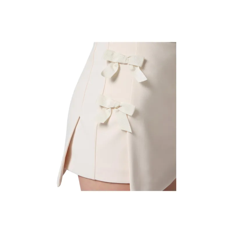 Elisabetta Franchi Satin Bow Detailed Crepe Skort-4
