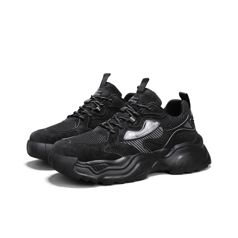 Warrior Cushioned Slip-Resistant Abrasion-Resistant Low-Top Basketball Shoes Men's Black-3