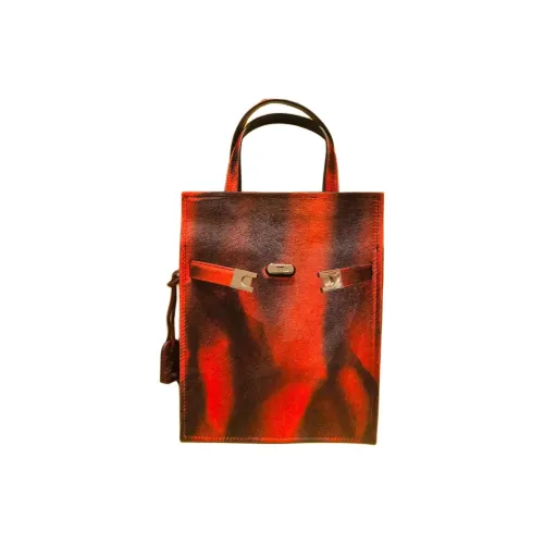 TORY BURCH Lee Radziwill Print Calf Hair Tote Bag, Shopping Bag, Shoulder Bag, Handbag Small Size Women's Red