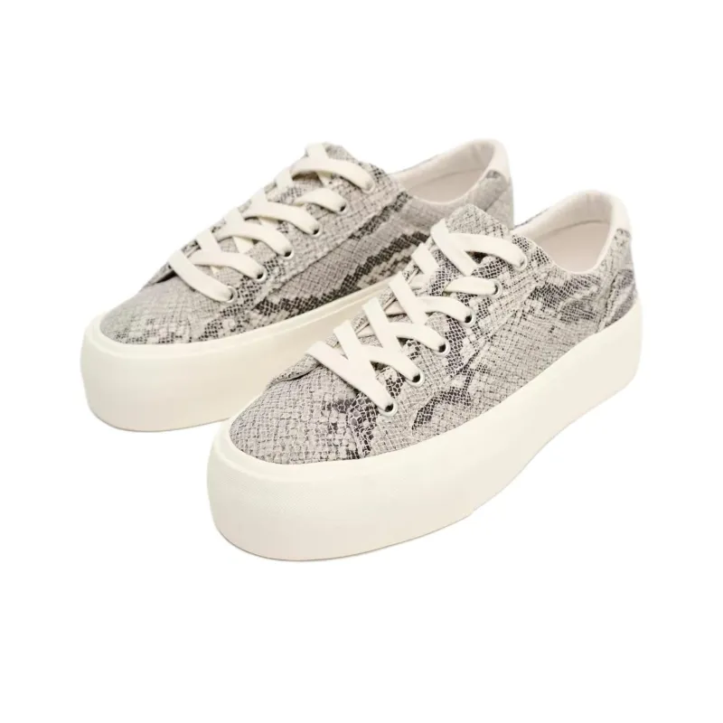 ZARA Low Top Casual Shoes Women's Snakeskin Print-2
