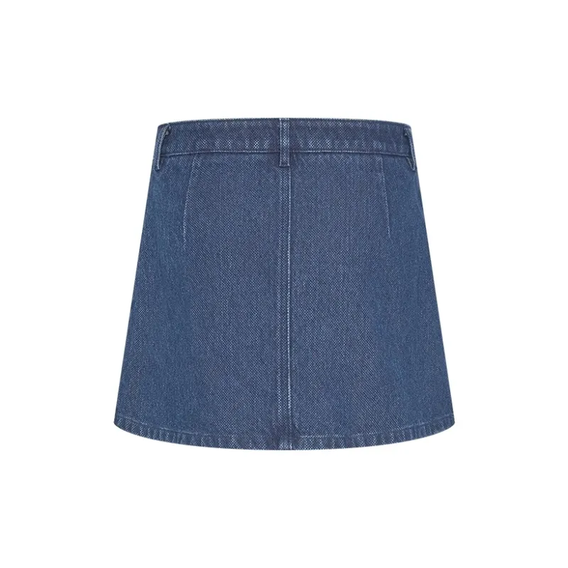 URBAN REVIVO Denim Short Skirts Women's Blue-1