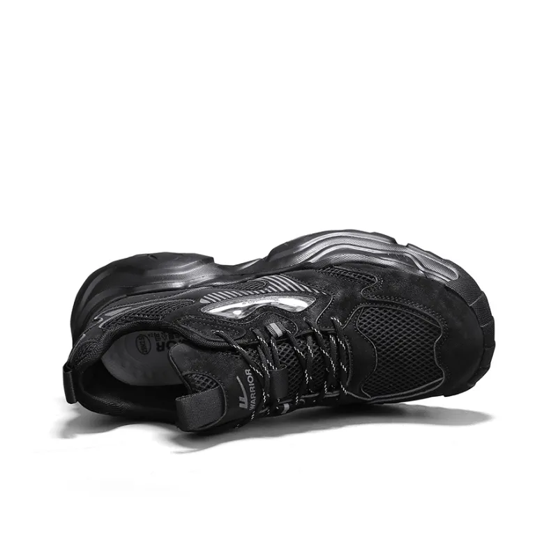 Warrior Cushioned Slip-Resistant Abrasion-Resistant Low-Top Basketball Shoes Men's Black-4