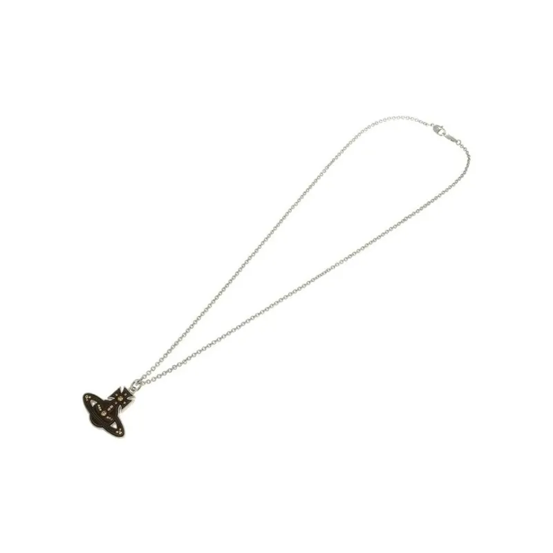 Vivienne Westwood Oxidized Brass, Silver Plated, Crystal, Platinum Necklaces Unisex Silver-2