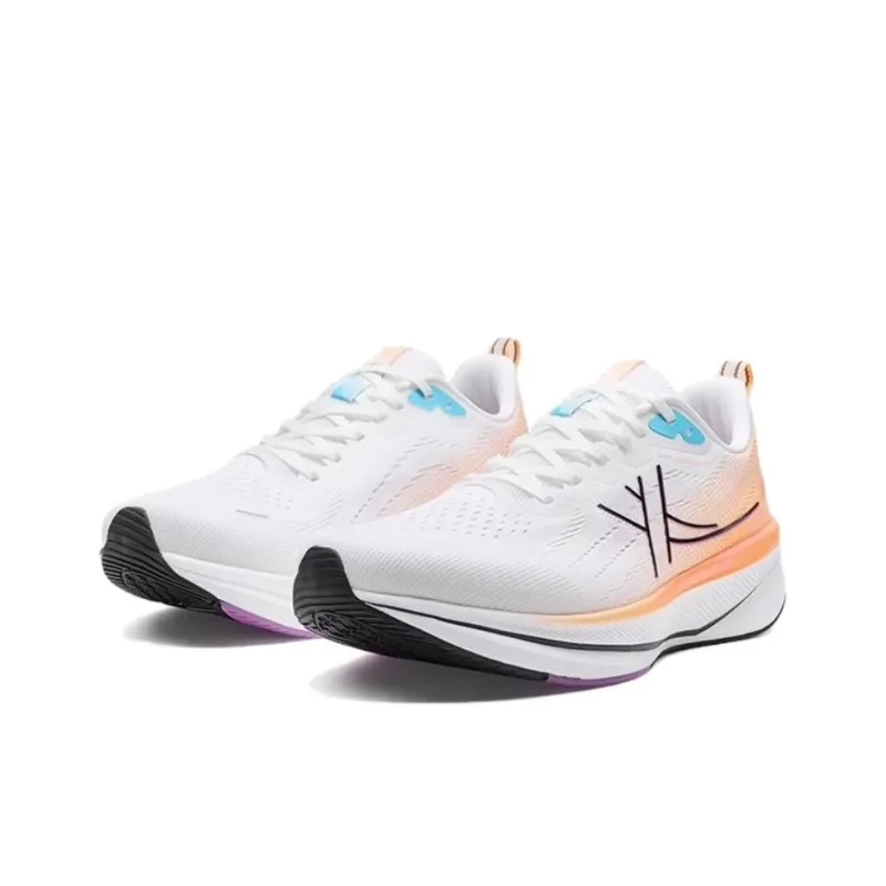 XTEP 6.0 Speed Cushioning, Lightweight, Breathable Low Top Casual City Commute Running Shoes Men's White Orange-2