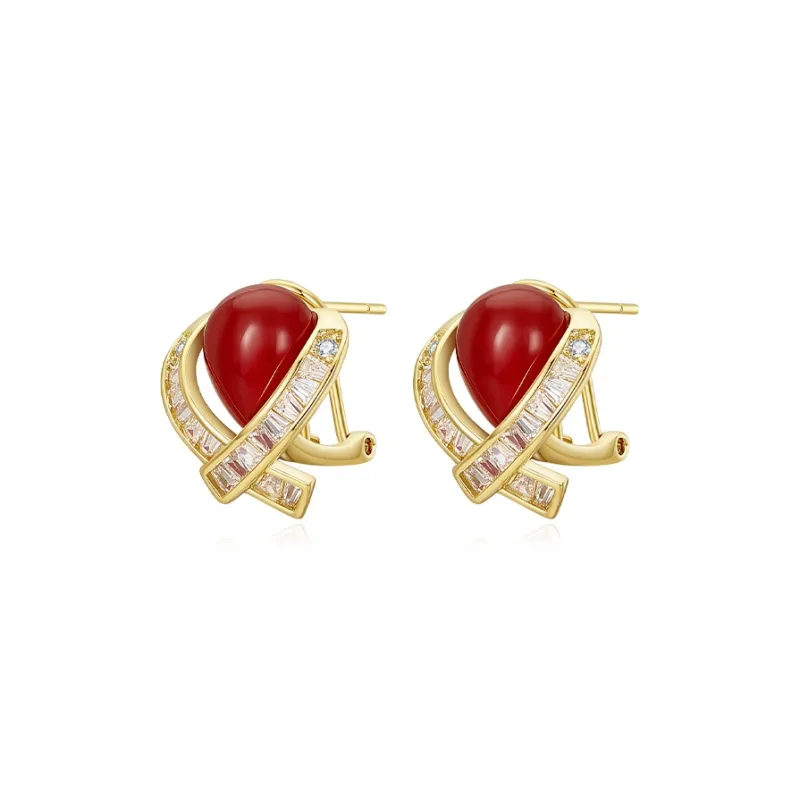 Lady Go S925 Silver Stud Stud Earrings Women's-0