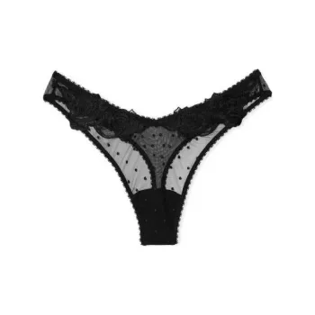 Victoria's Secret Underpants Women's 1 Pack Black Polka Dot