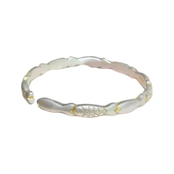 Stone Edge Poly 999 Fine Silver Sterling Silver Bracelets Women's