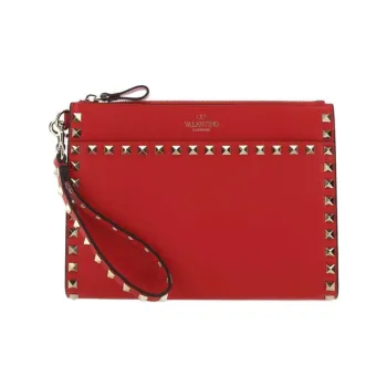 Valentino Leather Clutch Women's Red