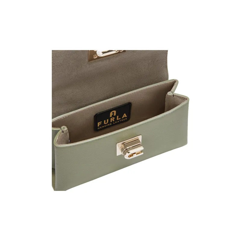 Furla 1927 Collection Leather Shoulder Bag, Crossbody Bag, Handbag Mini Women's Agave Green-3