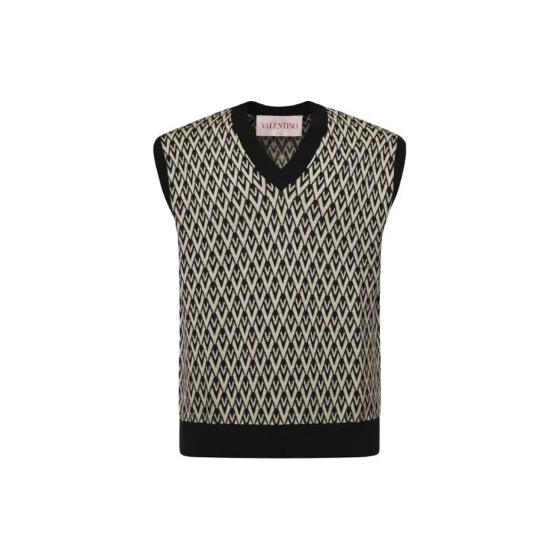 Valentino Garavani V-Neck Sleeveless Knitted Vest-0