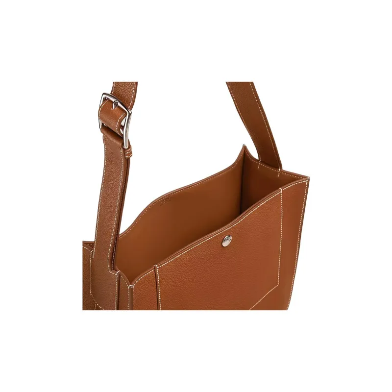 HERMES Cab H Barenia Calfskin Tote Bag Shopping Bag Shoulder Bag Handbag Regular Women's 34 Fauve Light Tawny-3