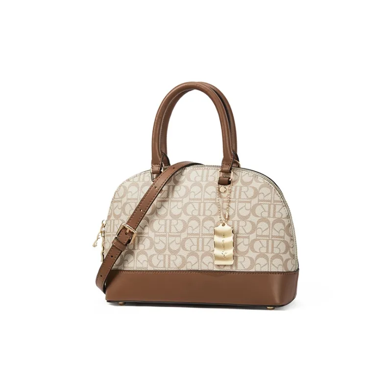 RED DRAGONFLY PVC One Shoulder Handbags Women's Coffee-1