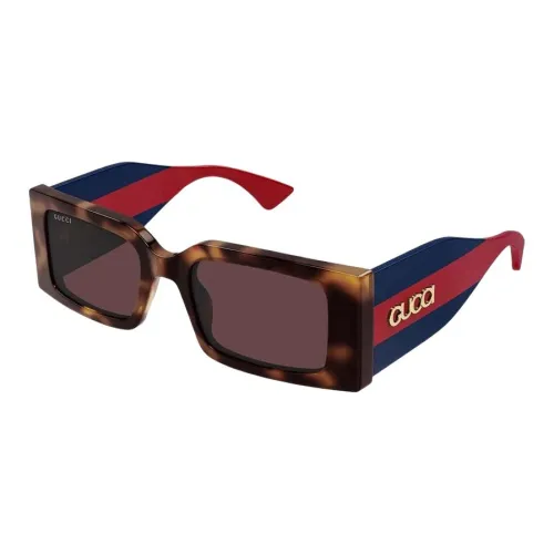 GUCCI Recycled Acetate Rectangular Sunglasses Women's Tortoiseshell