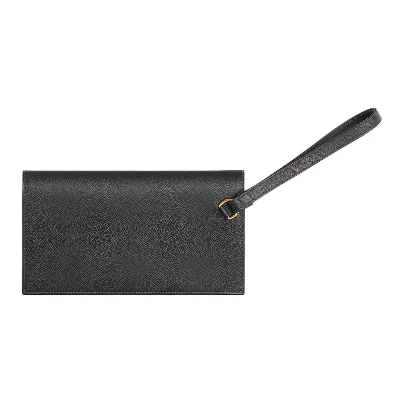 HERMES Kelly Pocket Madame Calfskin Wallet Women's 88 Graphite Graphite Gray-1
