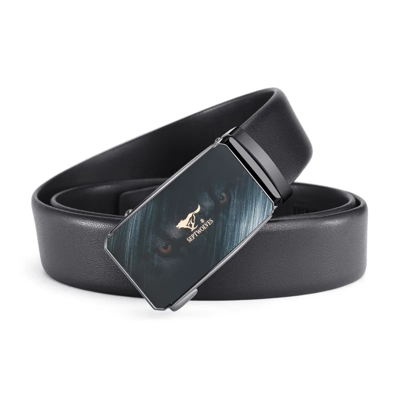 SEPTWOLVES Cow Split Leather Leather Belts Men's Width 3.5CM-1